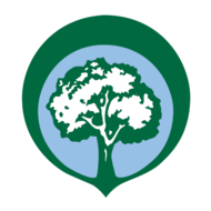 The official logo of Tree City USA - a large leafy tree encircled by light blue and then dark green.