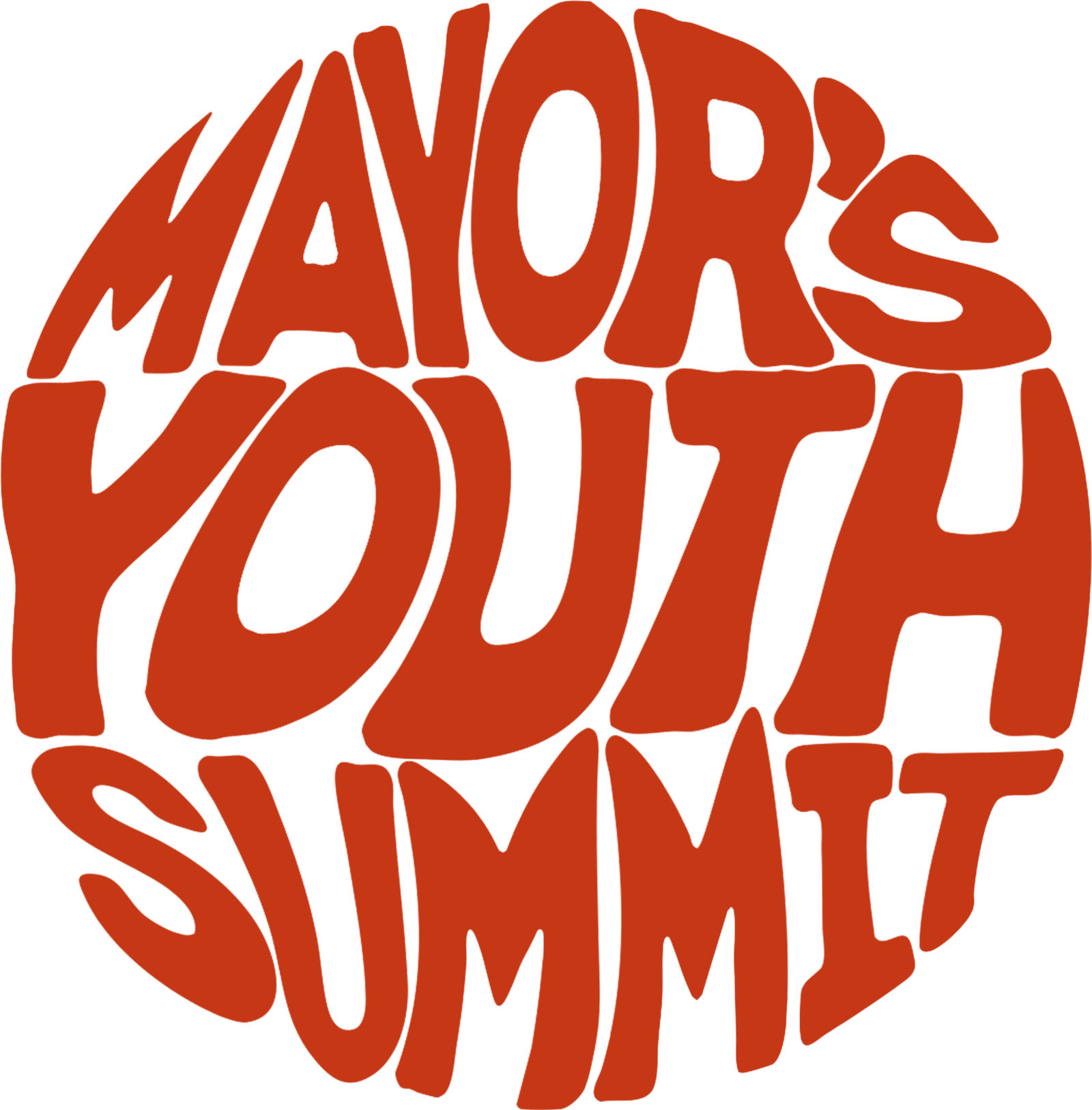 circular logo of the words Mayor's Youth Summit in red