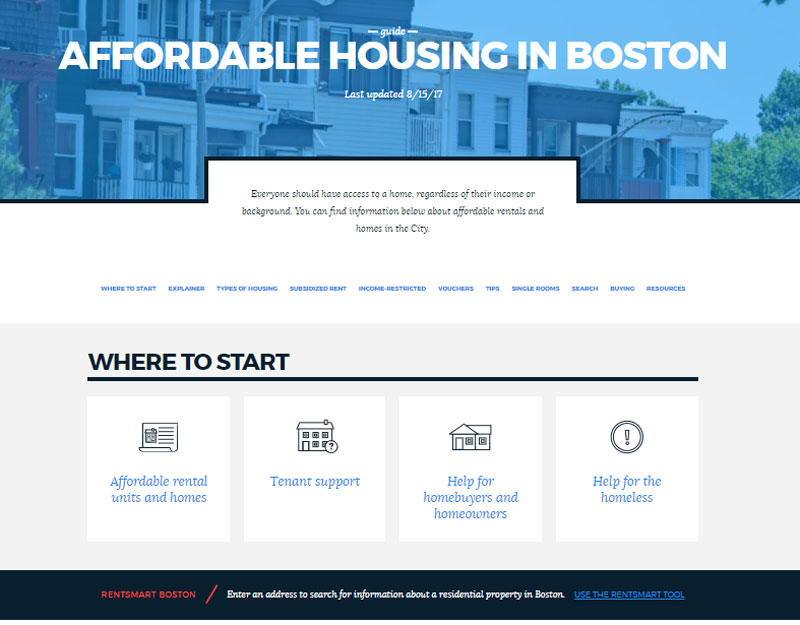 Image for a snapshot of the new affordable housing guide on boston gov 