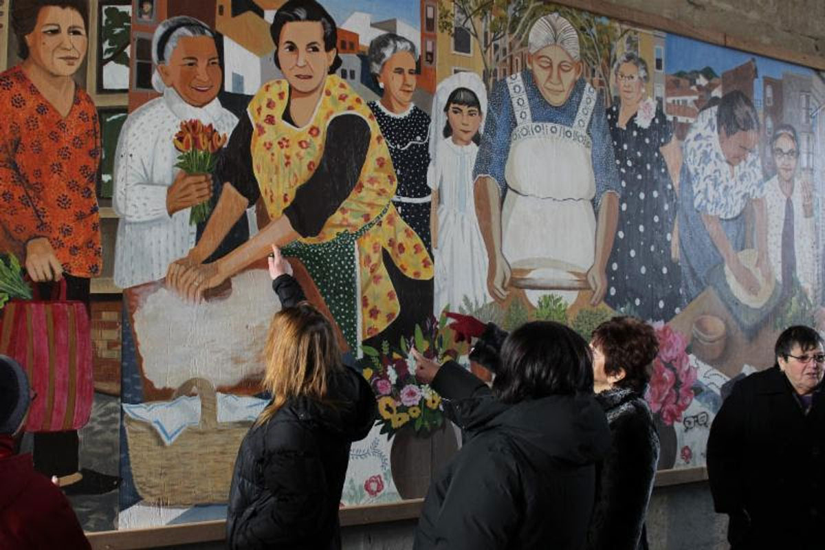 Image for a photo of the immigrant grandmothers mural in east boston