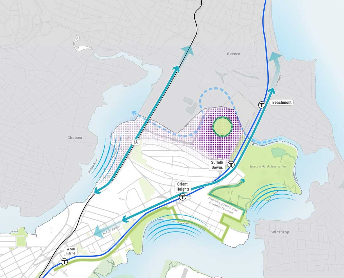 Image for map of the proposed location at suffolk downs