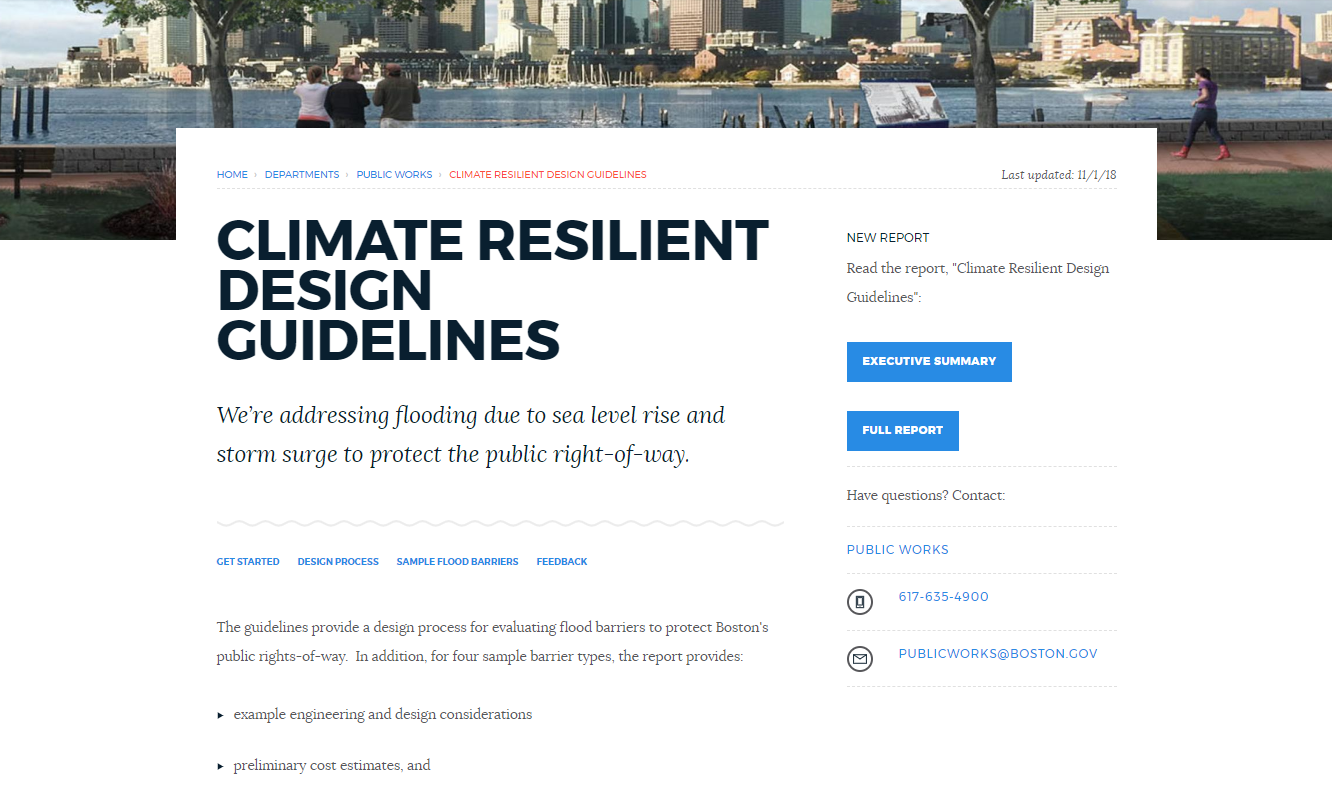 Image for a screenshot of our climate design guidelines page 
