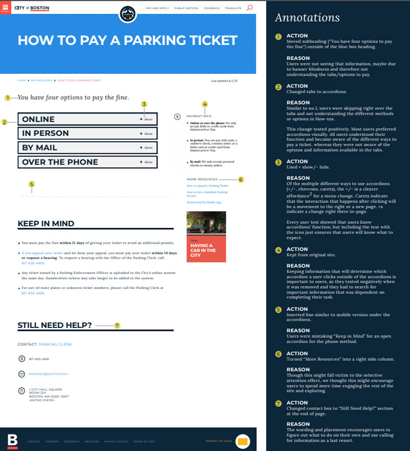 Image for our redesigned version of the parking ticket page 