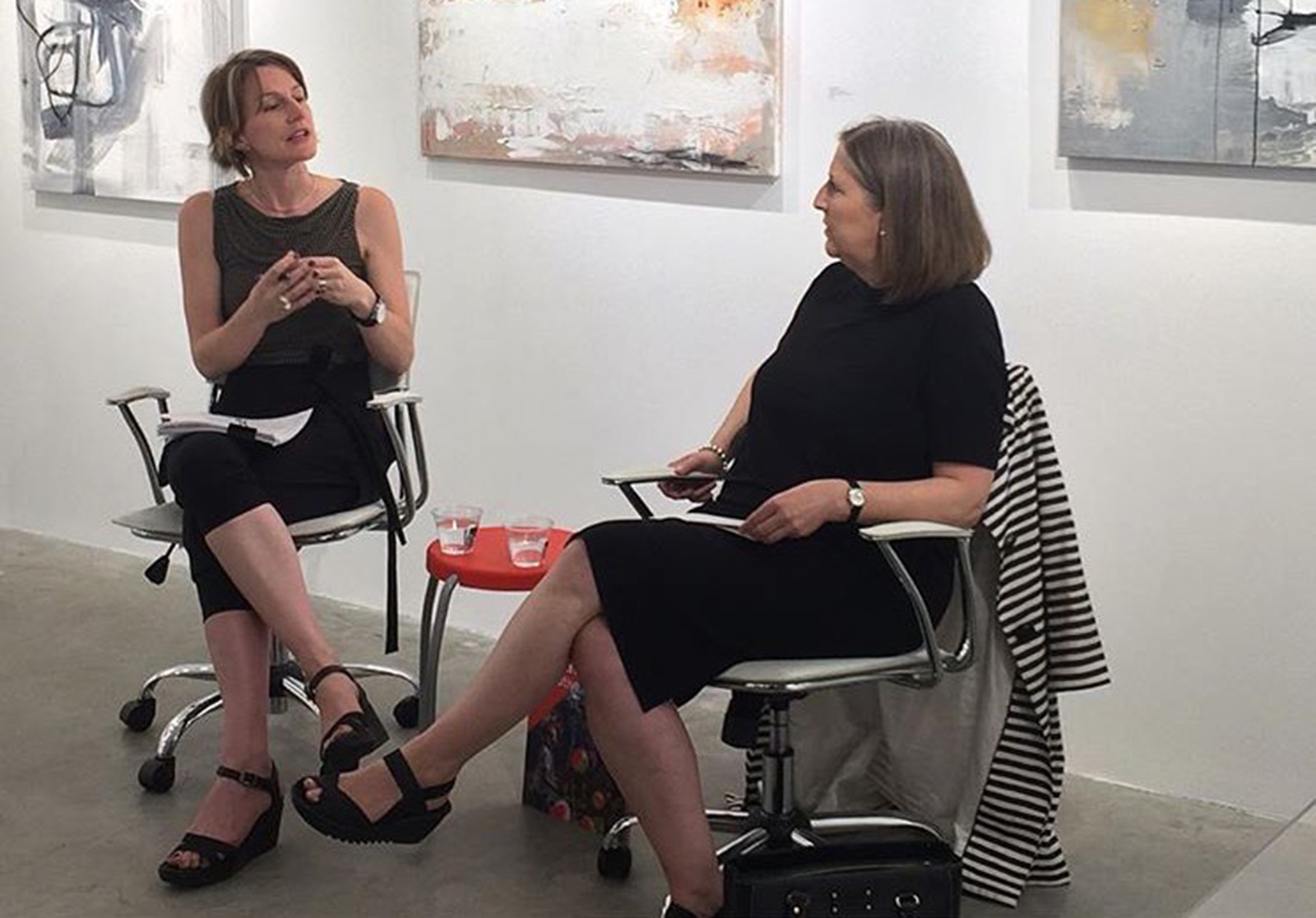 Image for jen mergel (left), the senior curator of contemporary art at the museum of fine arts, boston, moderated a question and answer session with julie burros 