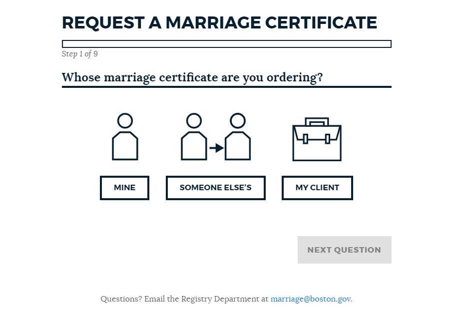 Image for a screenshot of our marriage certificates application