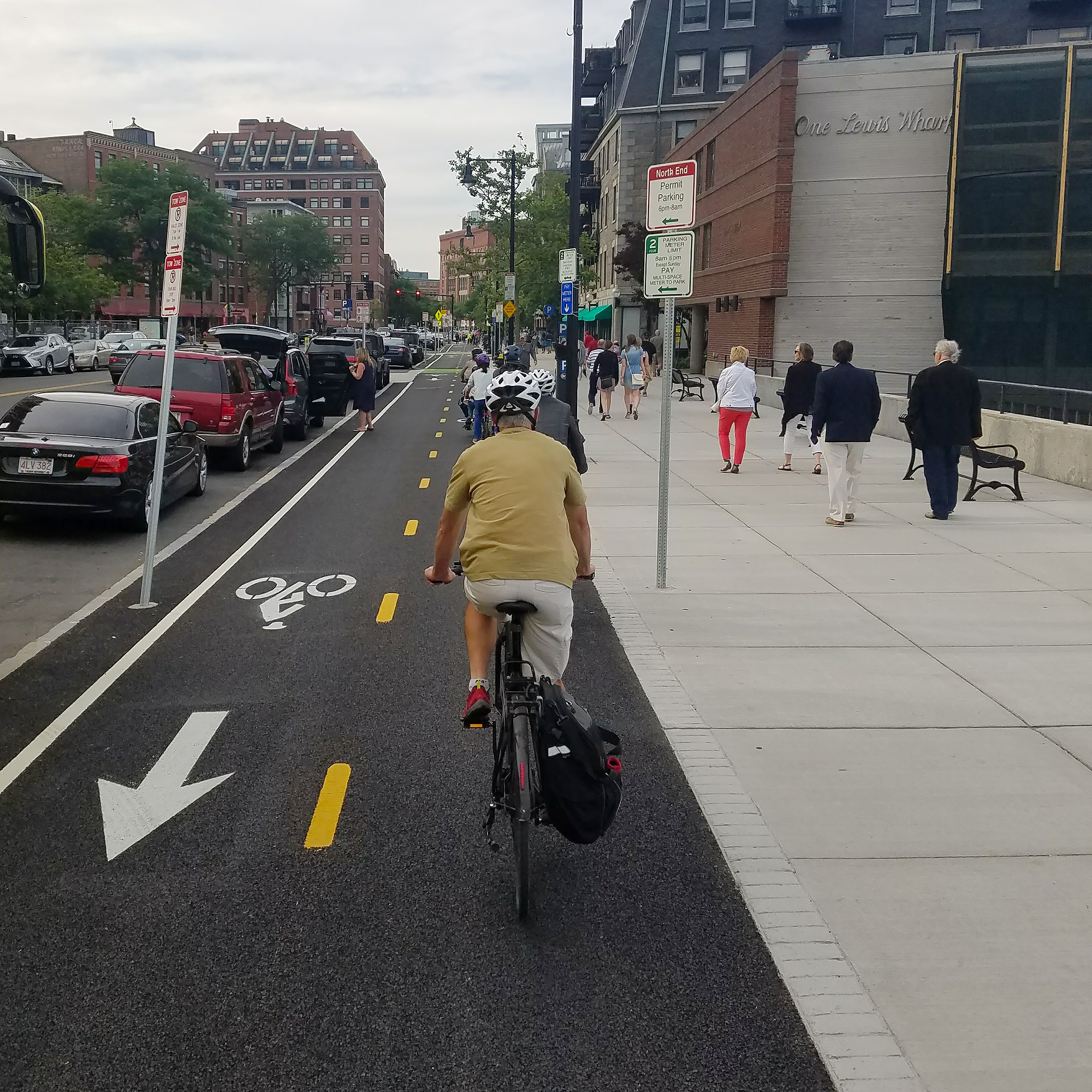 Separated Bike Lane on Atlantic Ave, North End