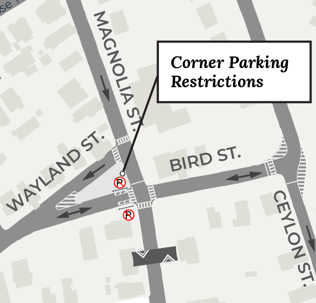 Wayland Street and Bird Street in Boston