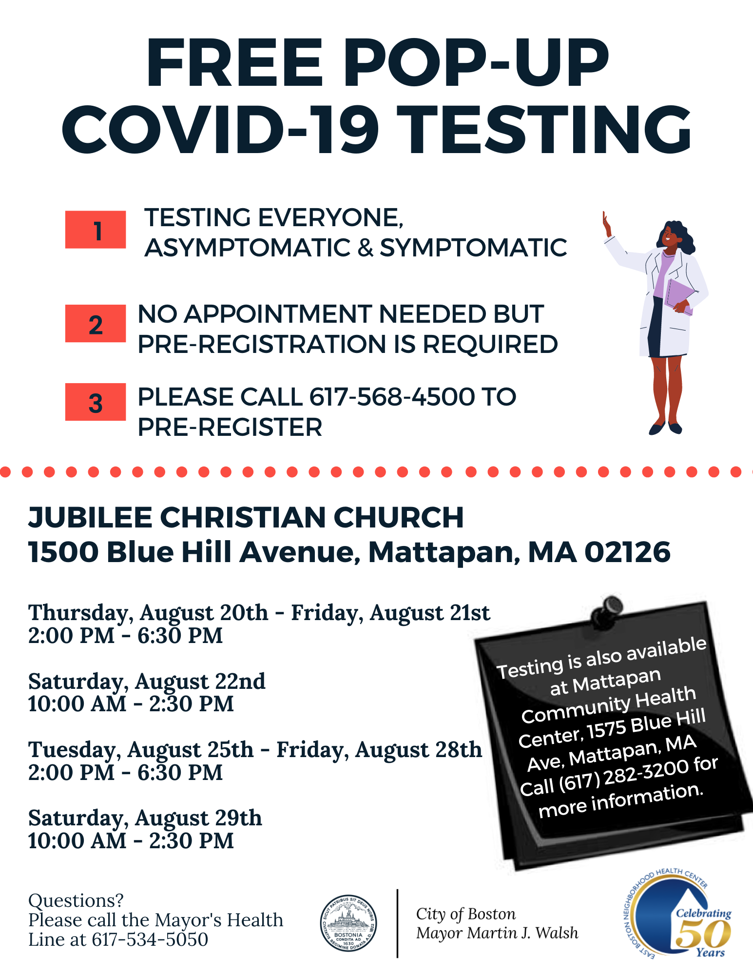 Free COVID-19 testing banner