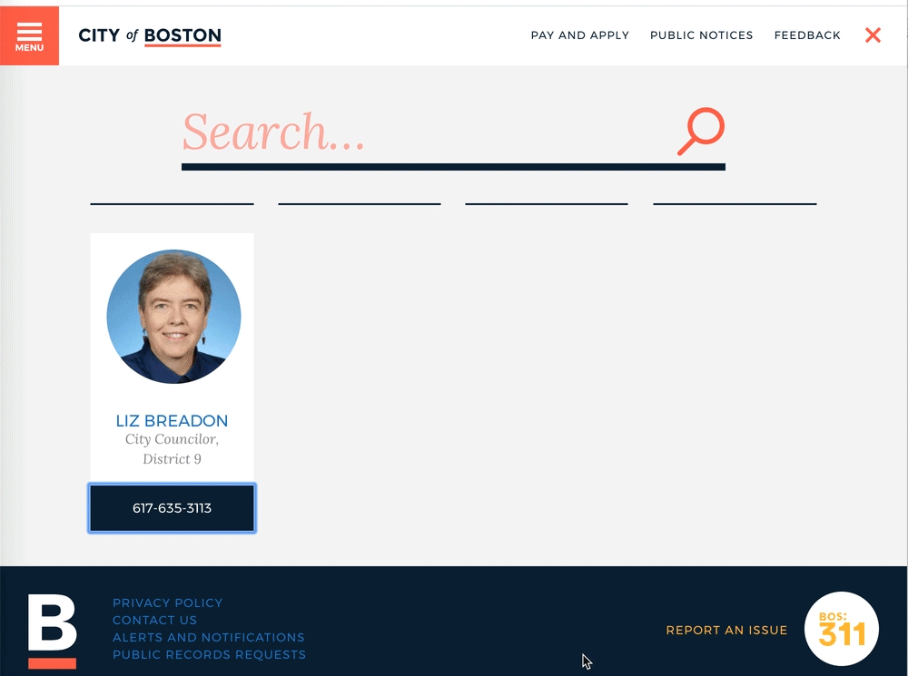 A screenshot of Boston.gov