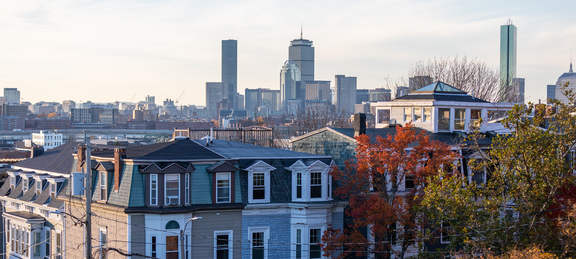 The Boston skyline from Dorchester Heights in South Boston