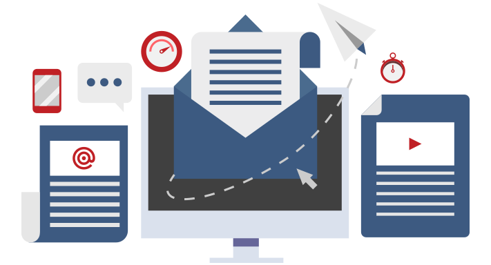 icons depicting an email newsletter