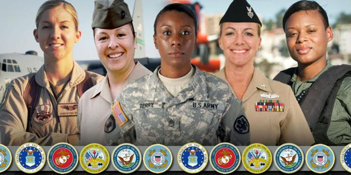 Women veterans in different branches of the U.S. military