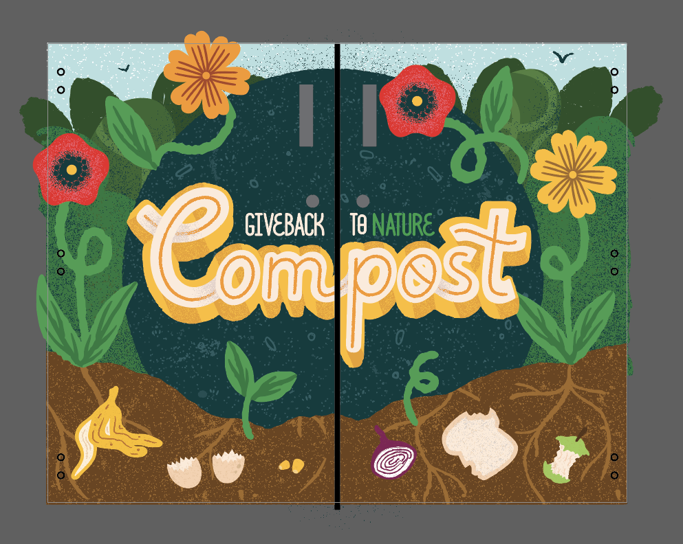Design for Mission Hill Project Oscar compost bin by Yenny Hernández