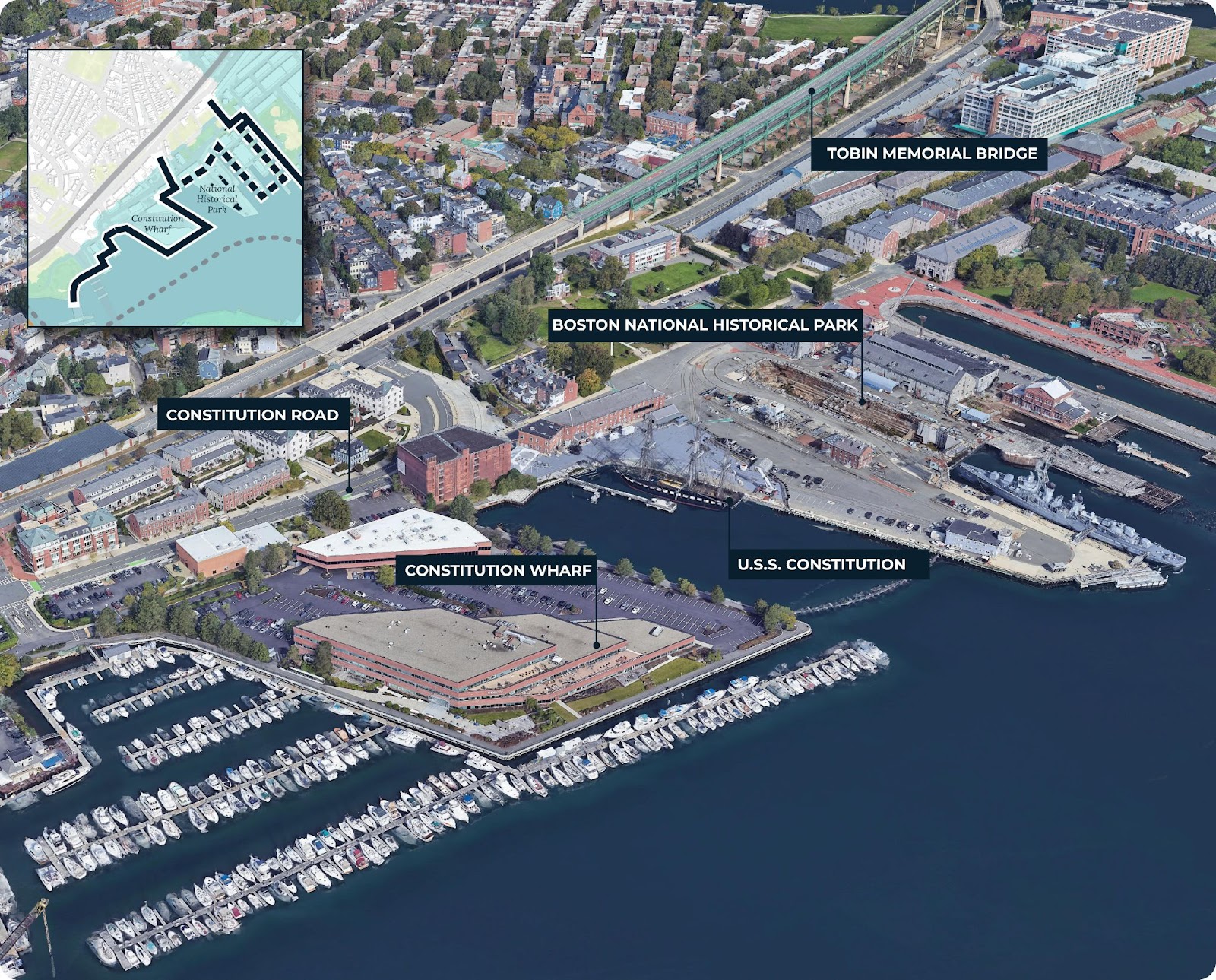 Navy Yard waterfront coastline map