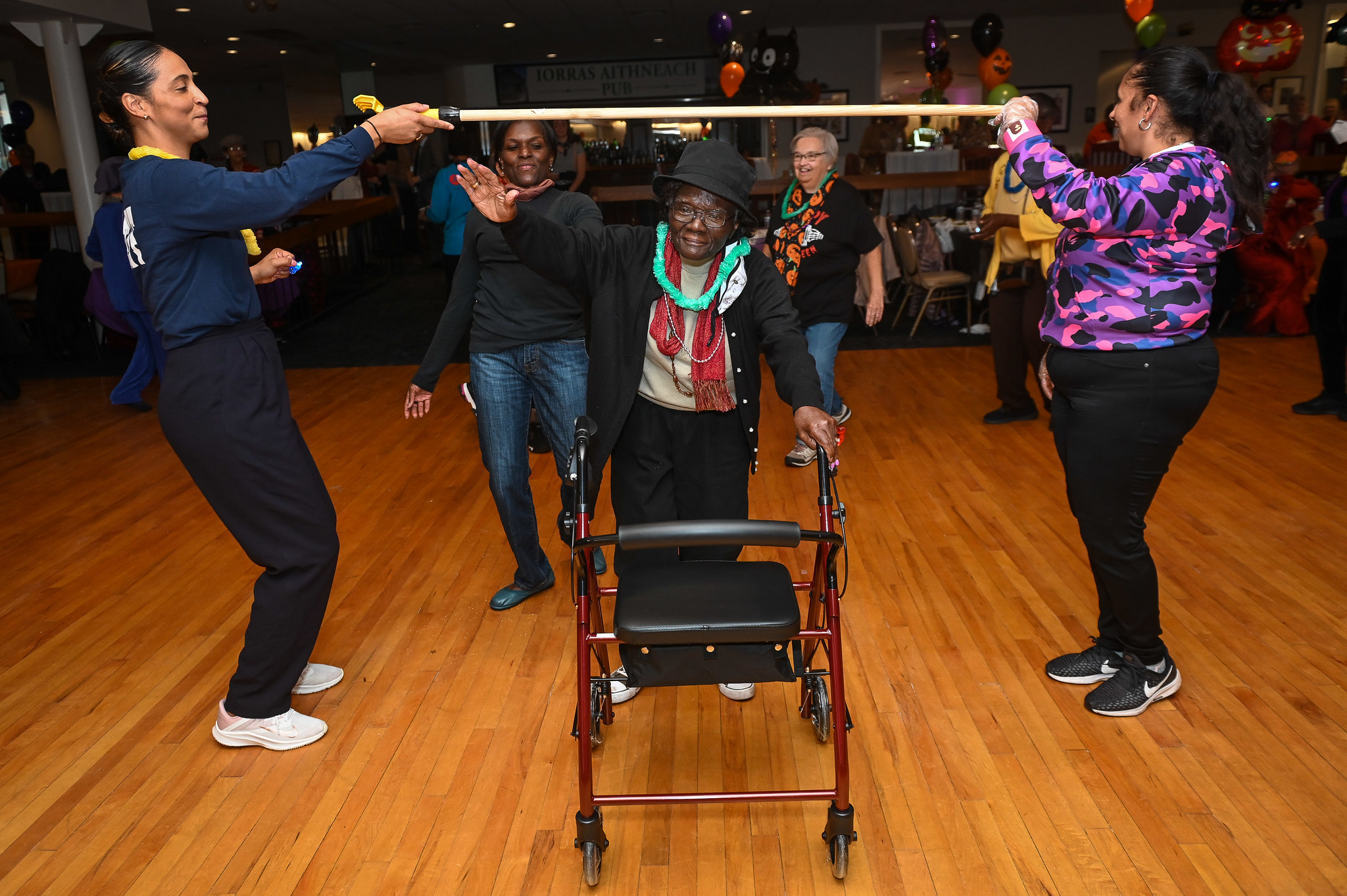 Limbo activity at an event for older adults