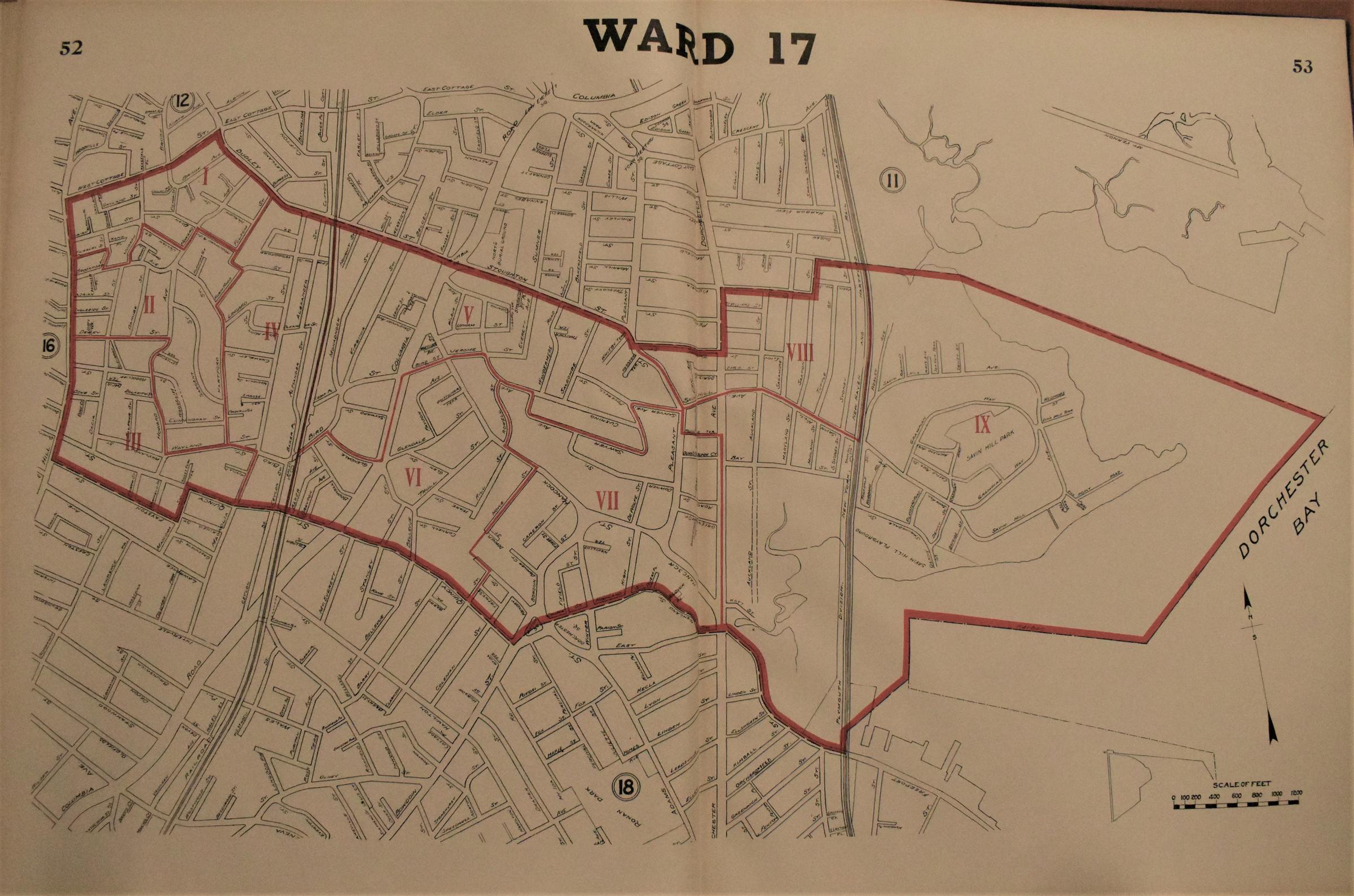 Ward 3 map, 1921 Ward and Precinct Maps, Boston City Archives