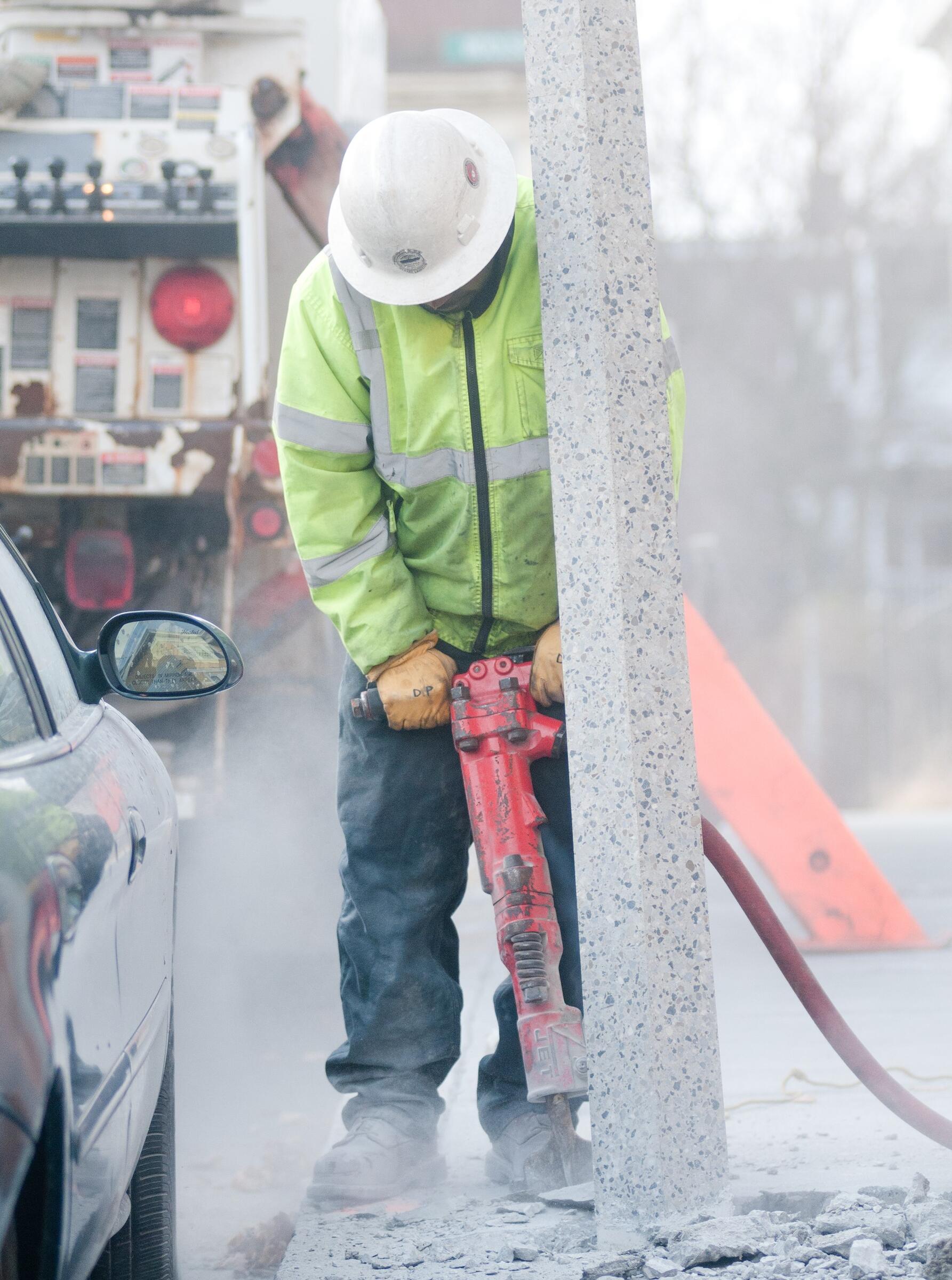 DPW Worker with Jackhammer