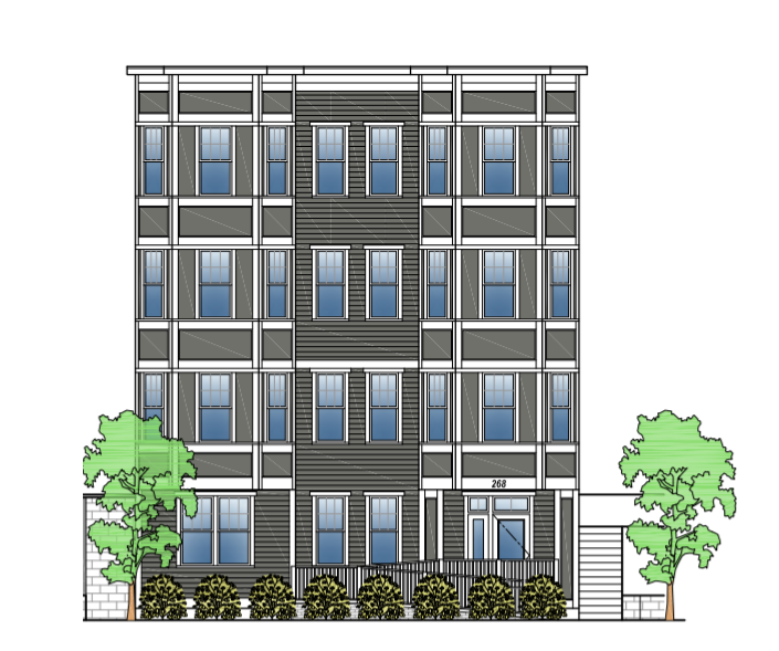 A digital rendering of Geneva/MacNeil, a new property offering 26 homes in Dorchester