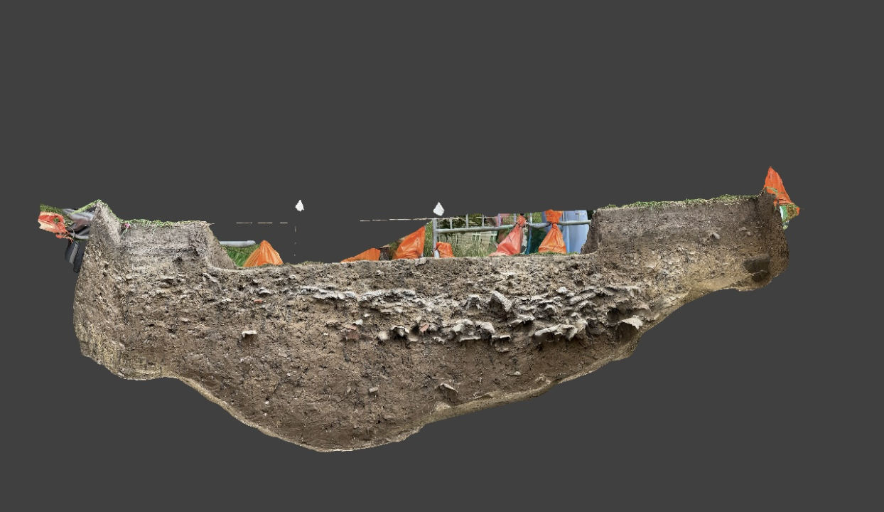 North Wall Profile of Trench 1 showing a cross-section of the ditch dug by provincial troops on June 16, 1775.