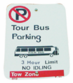 Tour bus parking sign
