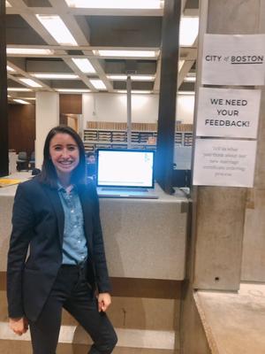 Sarah at the Registry Department.