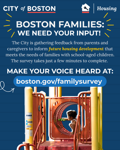 Social media image promoting the family housing design survey