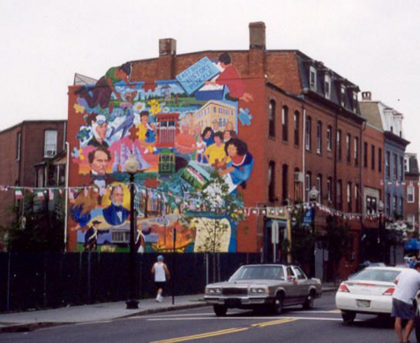 an artistic mural in east boston