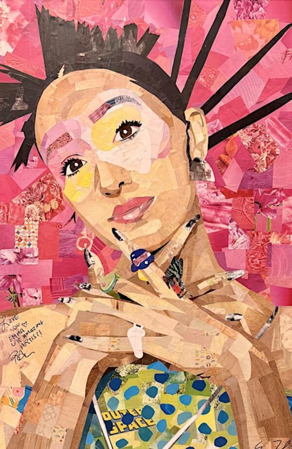 Emma Tavolieri, Raveena, Collage, 20 x 30 in., 2025