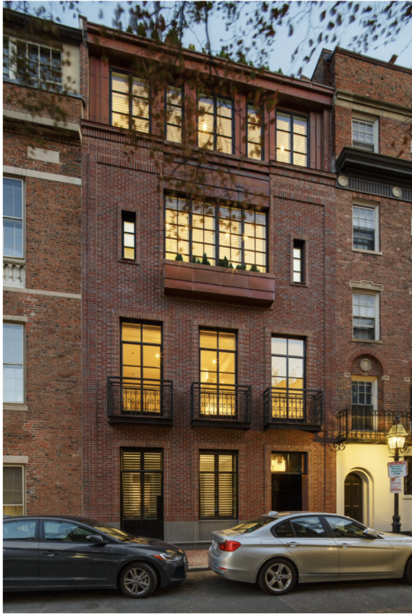 Exterior facade photograph of 124 Beacon Street in Beacon Hill.