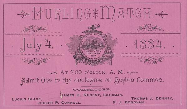 Ticket to Hurling match, 1884