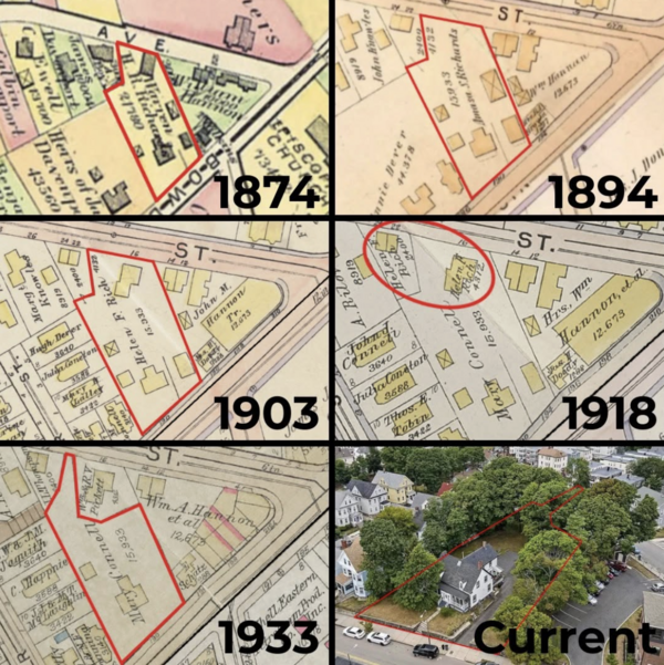 Map images of 190 Bowdoin Street. 