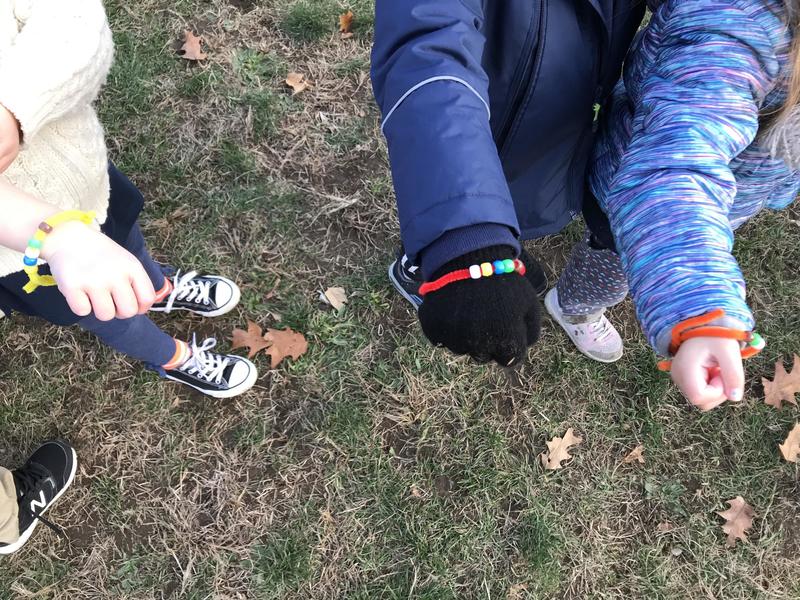 Students create a bracelet as a reminder of what plants need