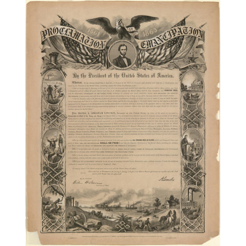 Proclamation of Emancipation,  1864, National Portrait Gallery, Smithsonian Institution