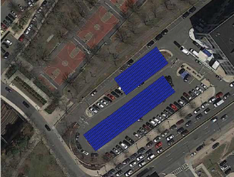 Boston Police headquarters solar canopy design