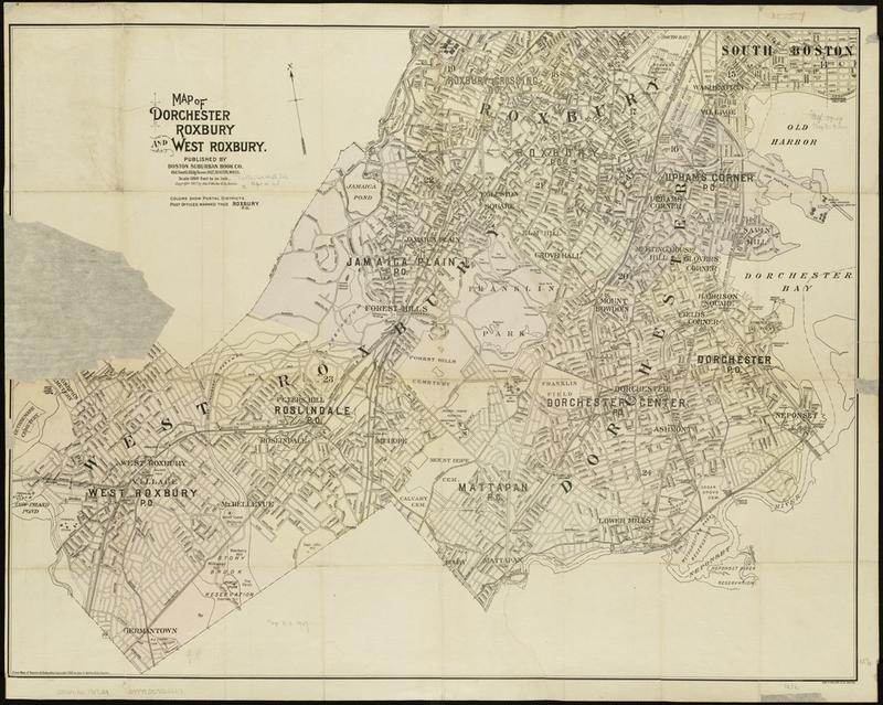 Map of Dorchester, Roxbury, and West Roxbury , 1907