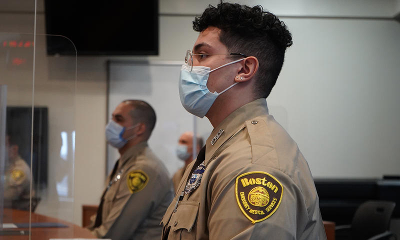 Members of the graduating EMT class