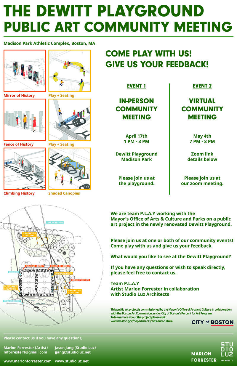 Dewitt playground community meeting poster