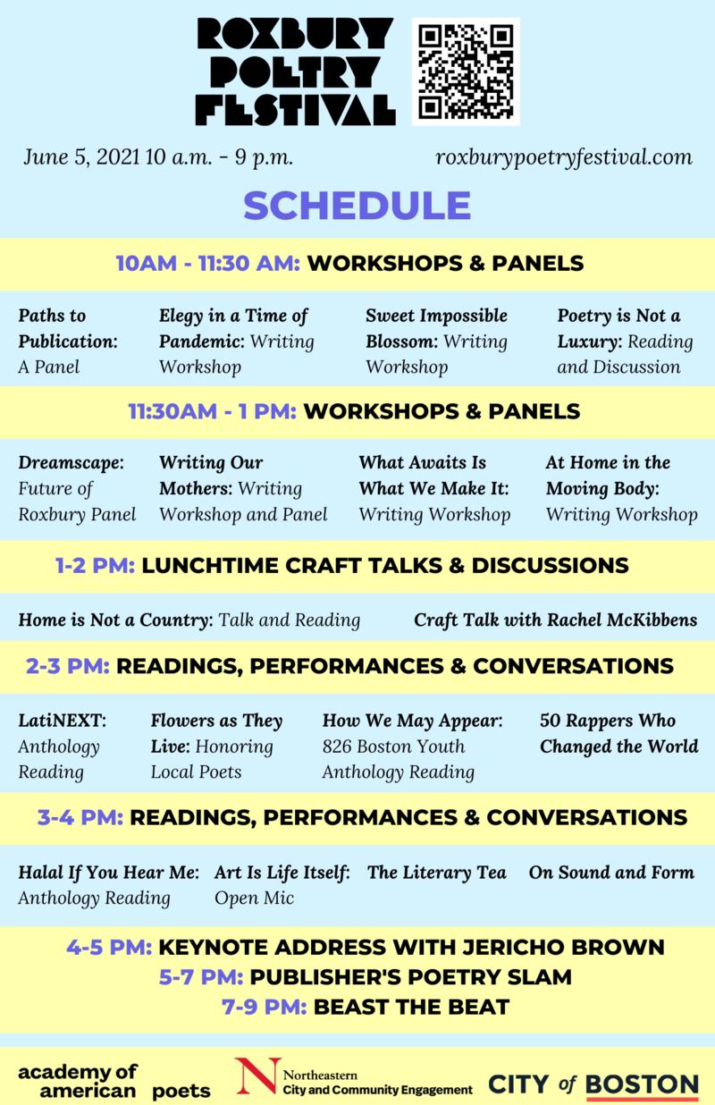 Roxbury Poetry Festival schedule flyer