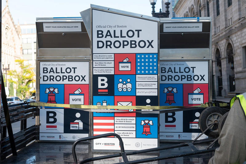 A ballot dropbox during the 2020 Election in the City of Boston.