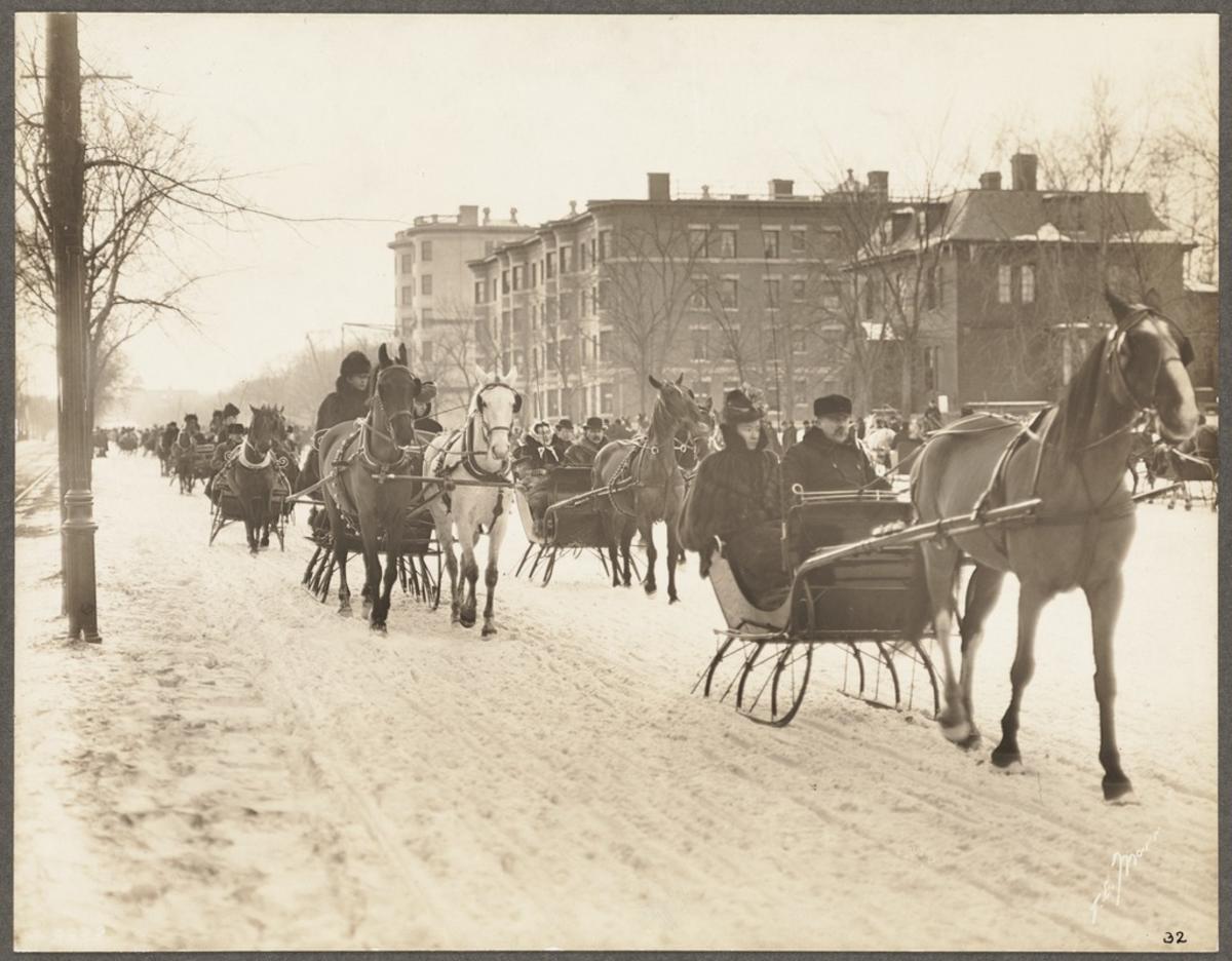 Beacon Street. Sleighing on the boulevard, February 1901