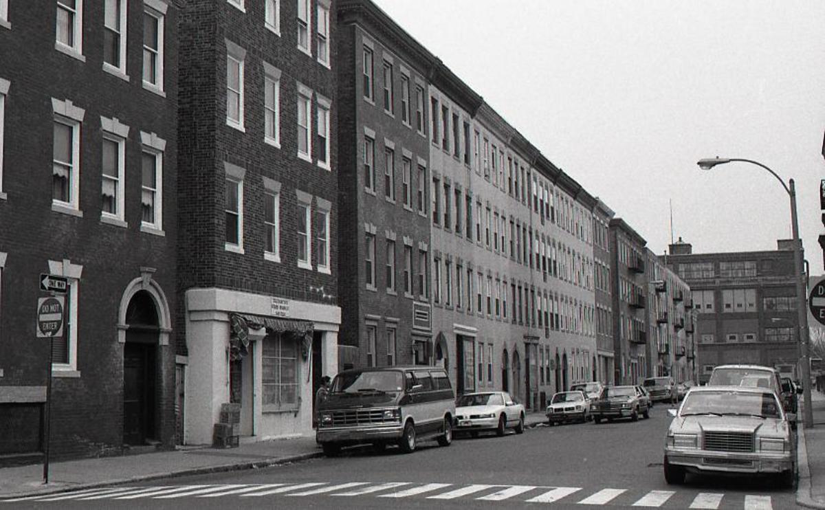Cottage Street from corner of Gove Street, East Boston, 1990, Boston City Archives