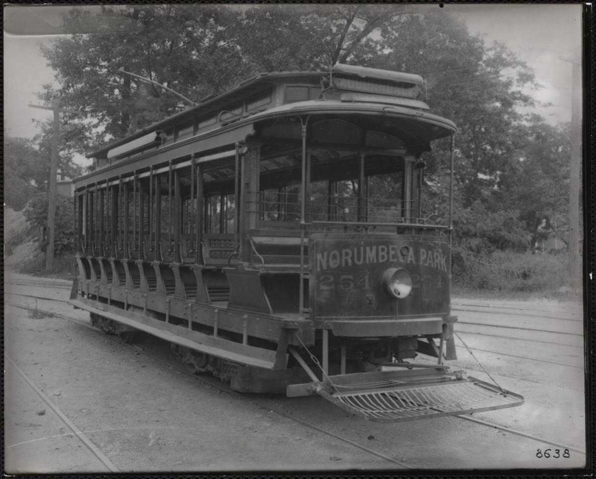 Street car, Norumbega Park. Newton, MA