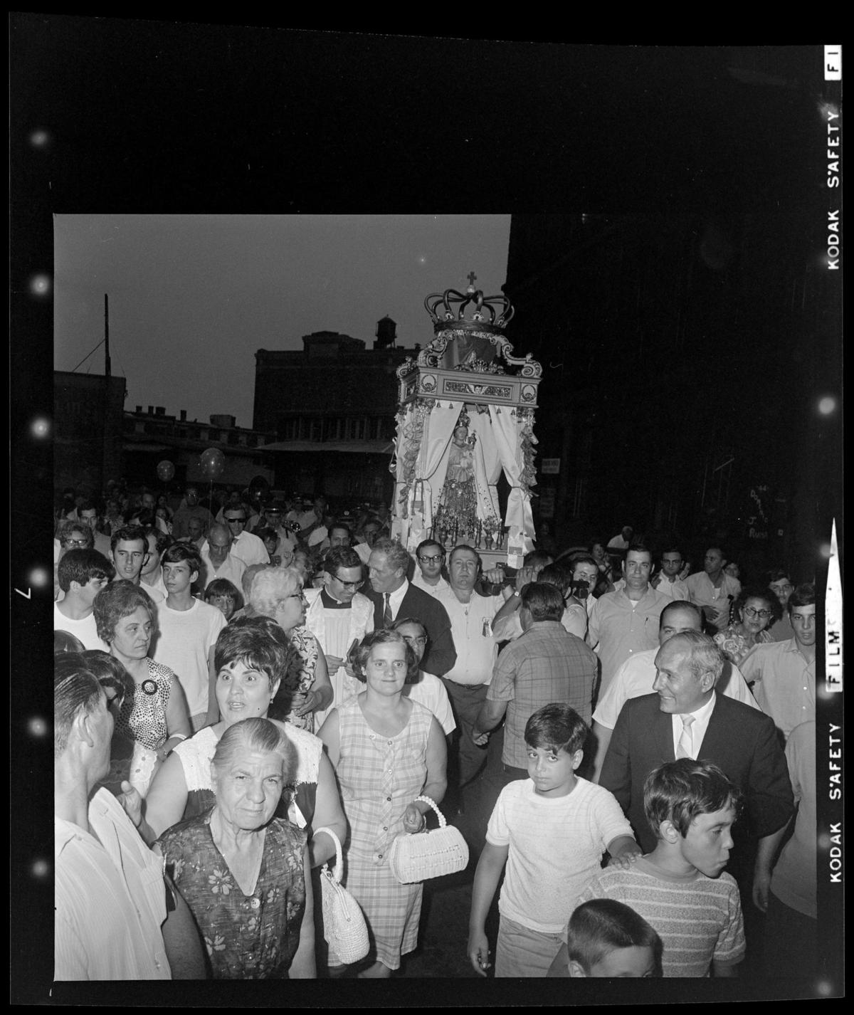  Mayor Kevin White with a crowd of parishioners of St. Stephen Church