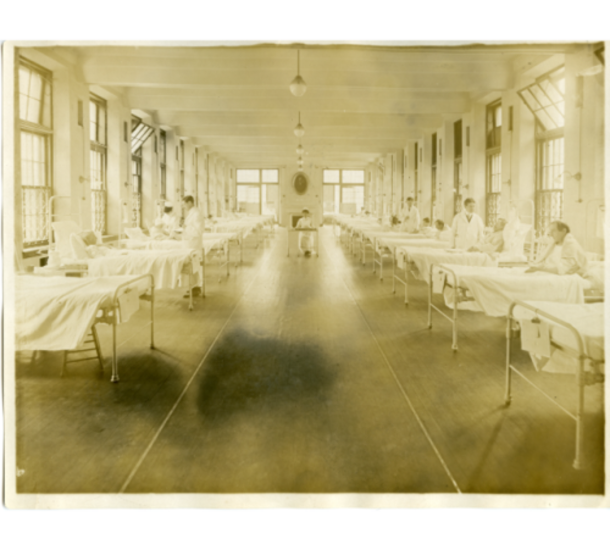 An image of a hospital during the Spanish flu in Boston