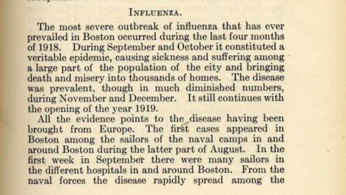 An excerpt about the Spanish flu in Boston