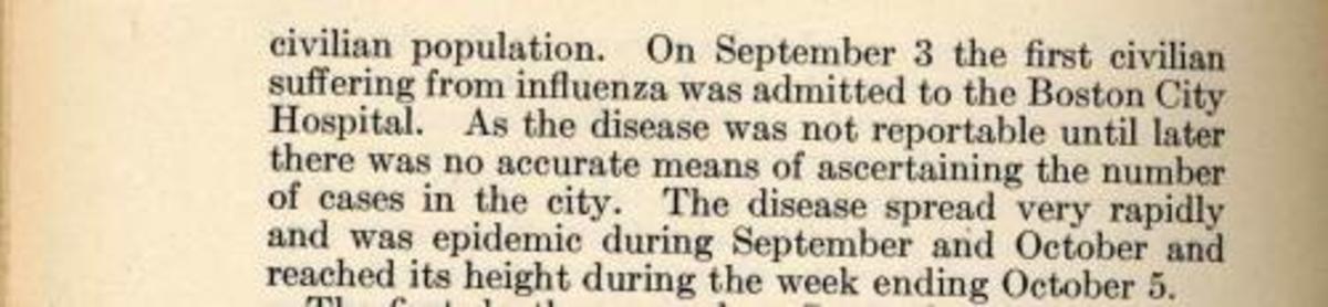 An excerpt about the Spanish flu in Boston