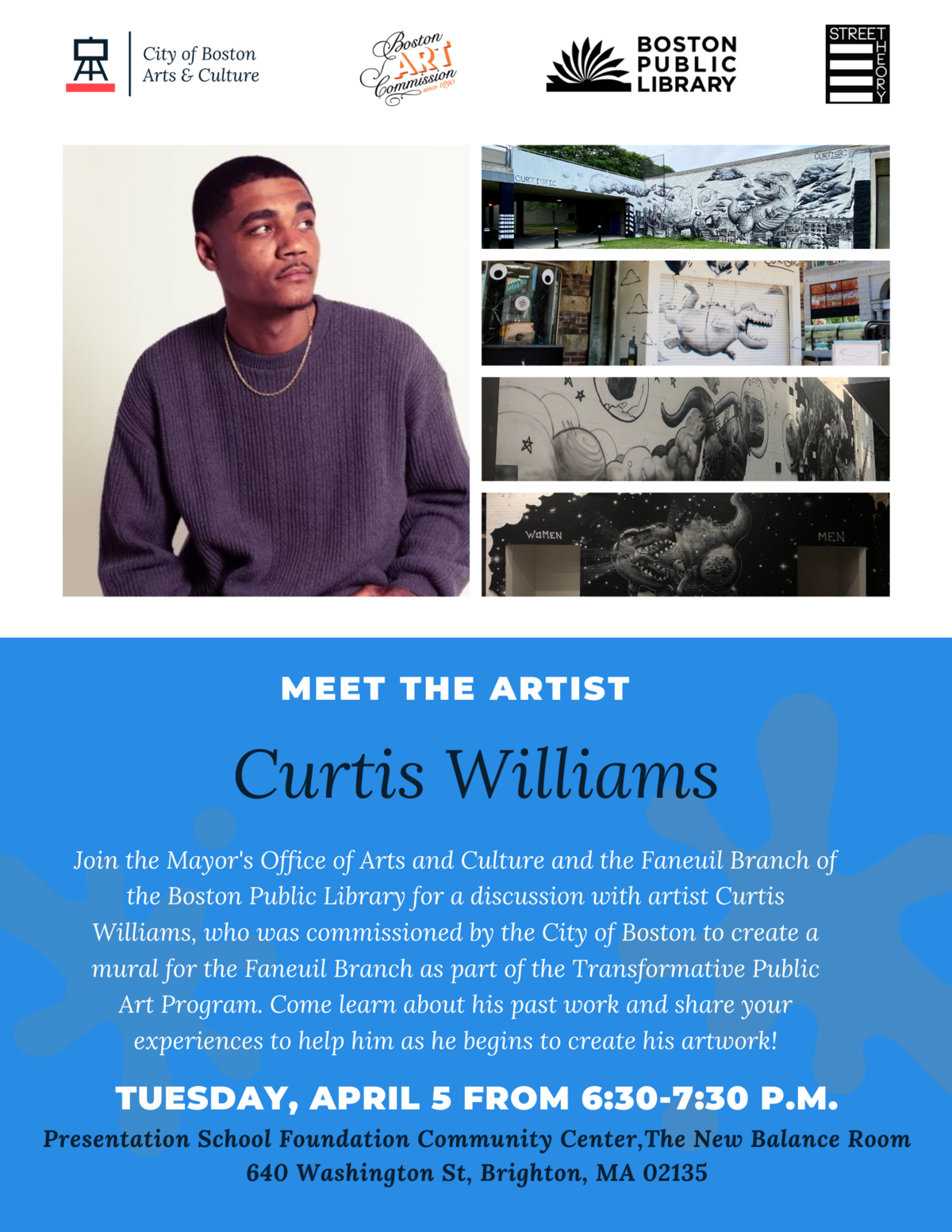 Curtis Williams artist talk flyer
