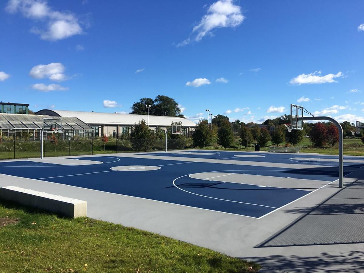 One of Boston's new basketball courts