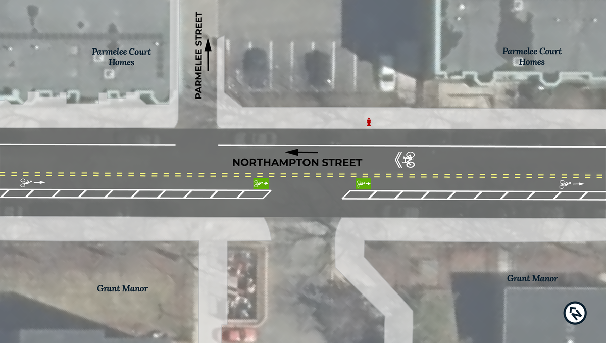 2022-06 Northampton Street Contraflow Bike Lane Plan View