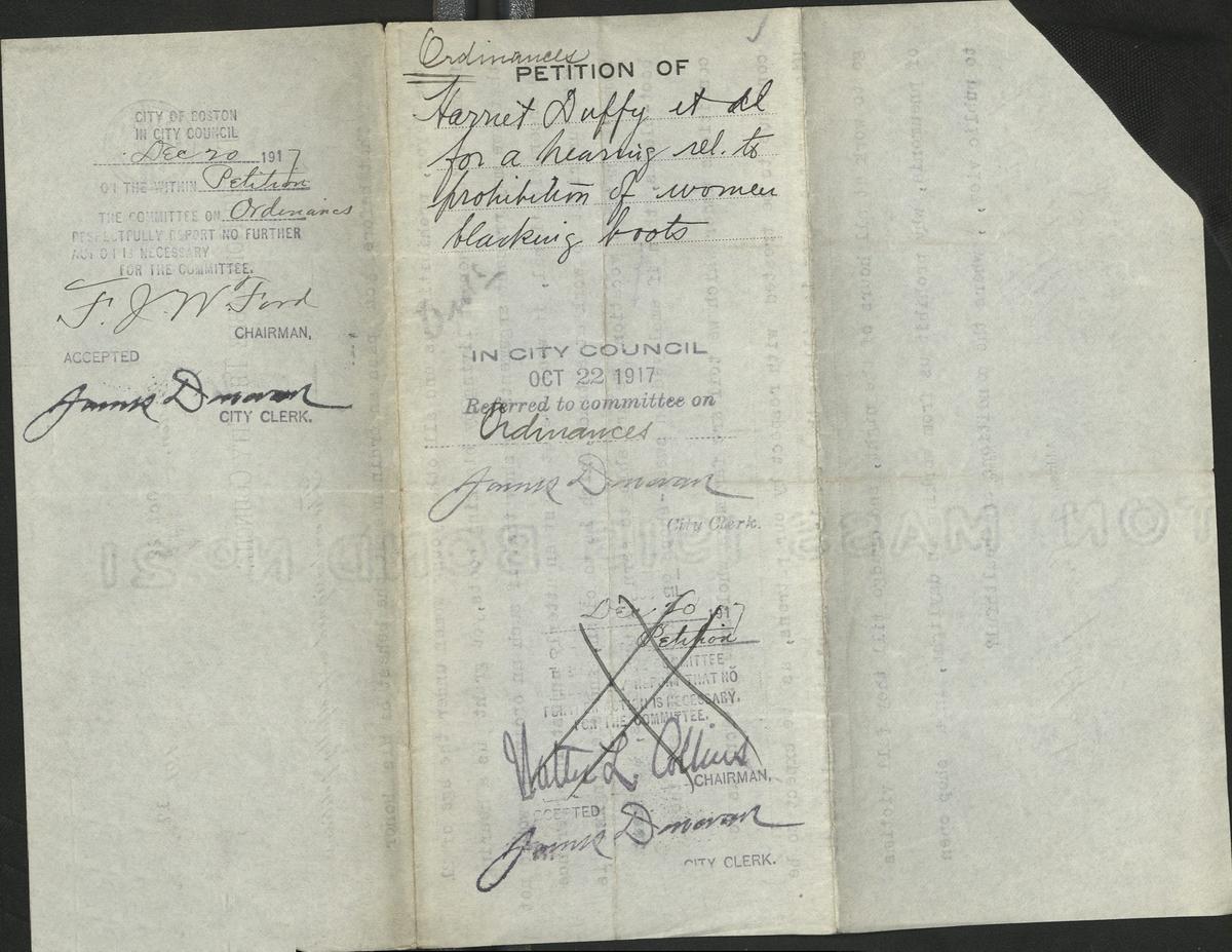 1917 Petition, bootblacks